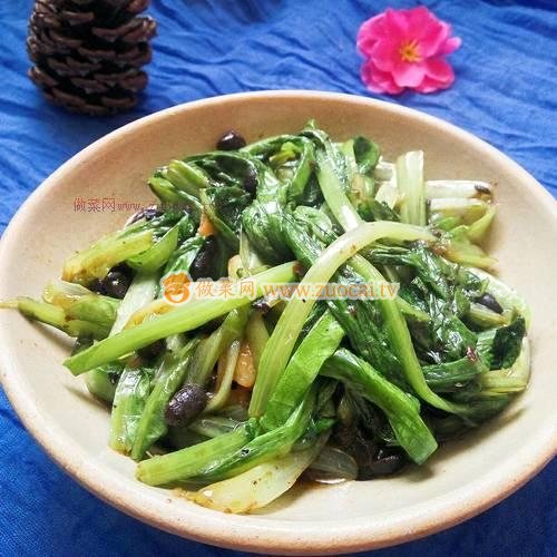 豆豉油麦菜的做法 豆豉油麦菜的做法视频