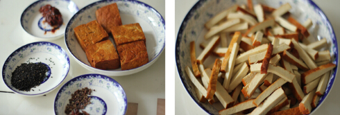 黑芝麻炒豆干的做法的做法步骤1