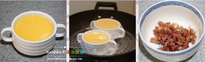 创意小厨房——腊肠蛋羹的做法的做法步骤3