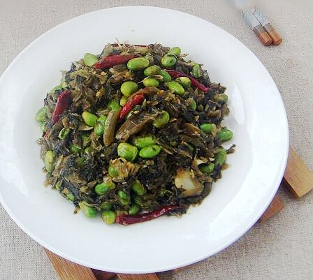 雪菜炒毛豆怎么做(雪菜炒毛豆是哪里特色菜)