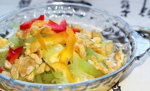 清口的健康菜——莴笋炒鸡蛋