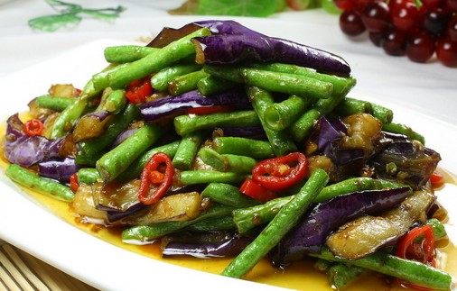 茄子炒四季豆