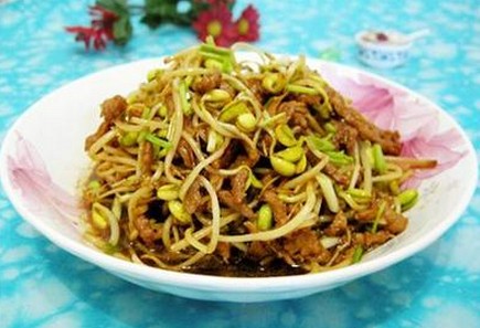 黄豆芽炒肉