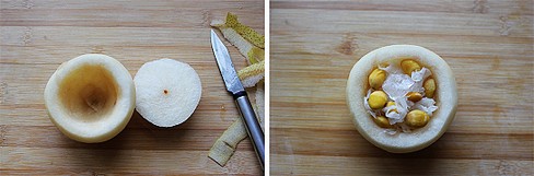 银耳白果雪梨盅的做法步骤3