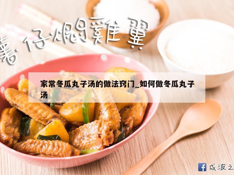 家常冬瓜丸子汤的做法窍门_如何做冬瓜丸子汤