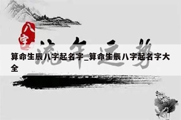 算命生辰八字起名字_算命生辰八字起名字大全
